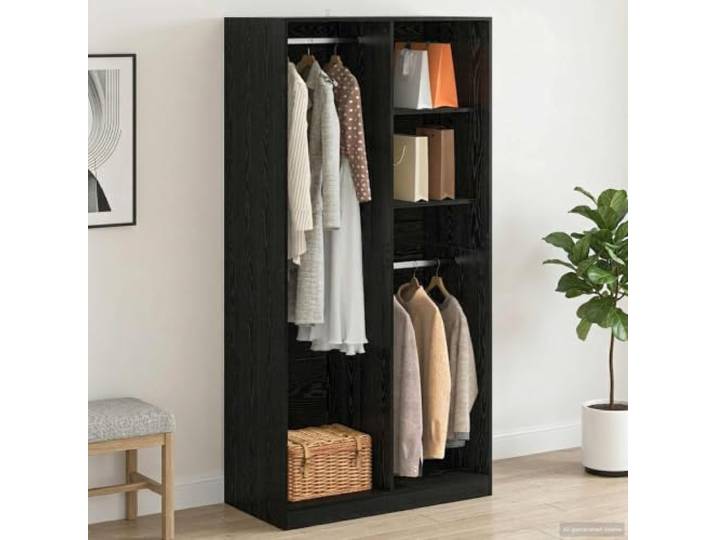HKLGBVCR Schrank Eiche Schwarz 100 x 50 x 200 cm Holz Technik