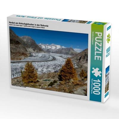 CALVENDO Puzzle Herbst am Aletschgletscher in der Schweiz | 1000 Teile Lege-Größe 64x48cm Foto-Puzzle für glückliche Stunden