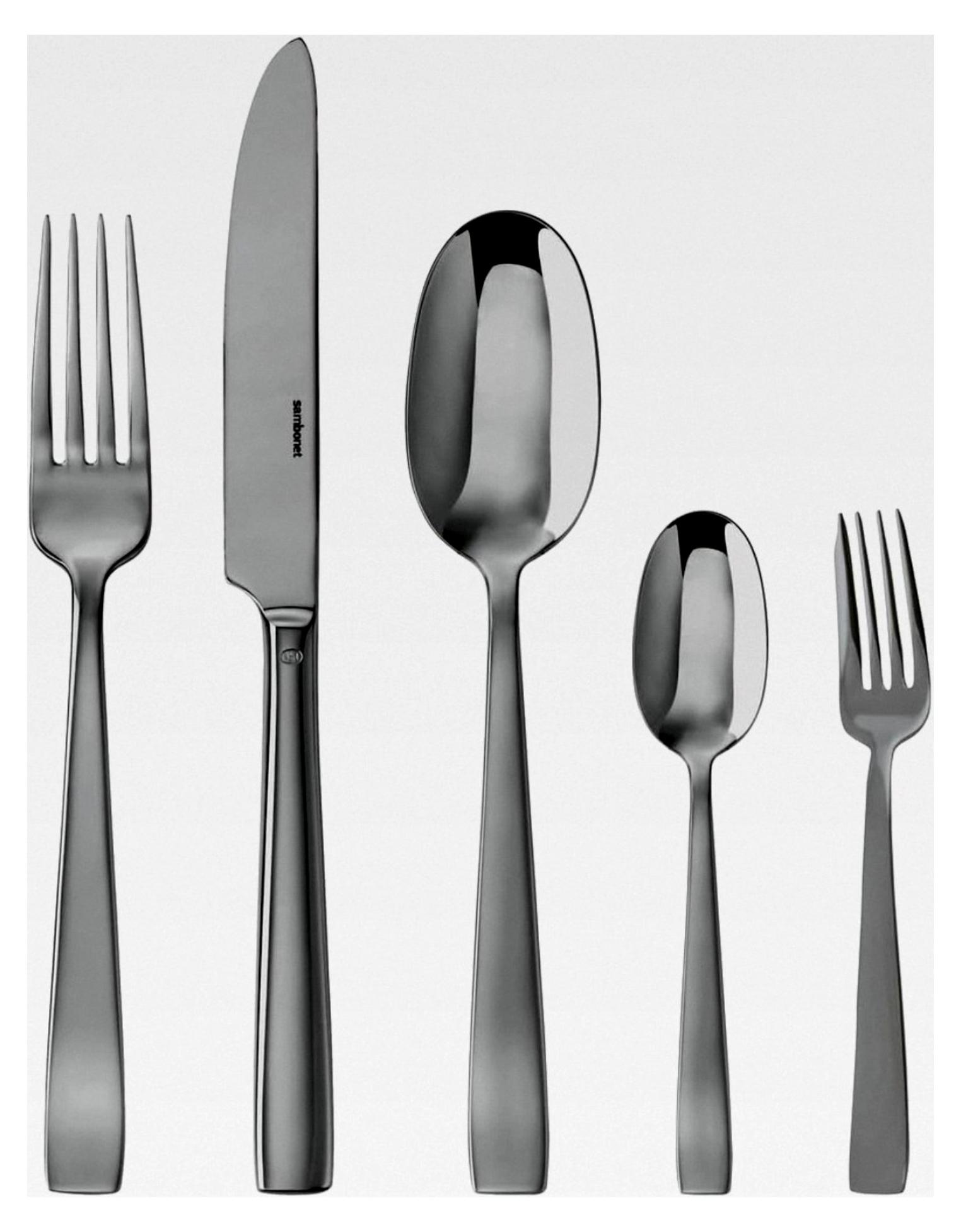 Rosenthal Flat PVD - Besteckset, Essbesteck - Farbe: Schwarz - 30-teilig - Spülmaschinenfest