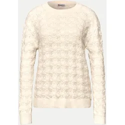 Flauschiger Strukturpullover Fluffy Weiß 36