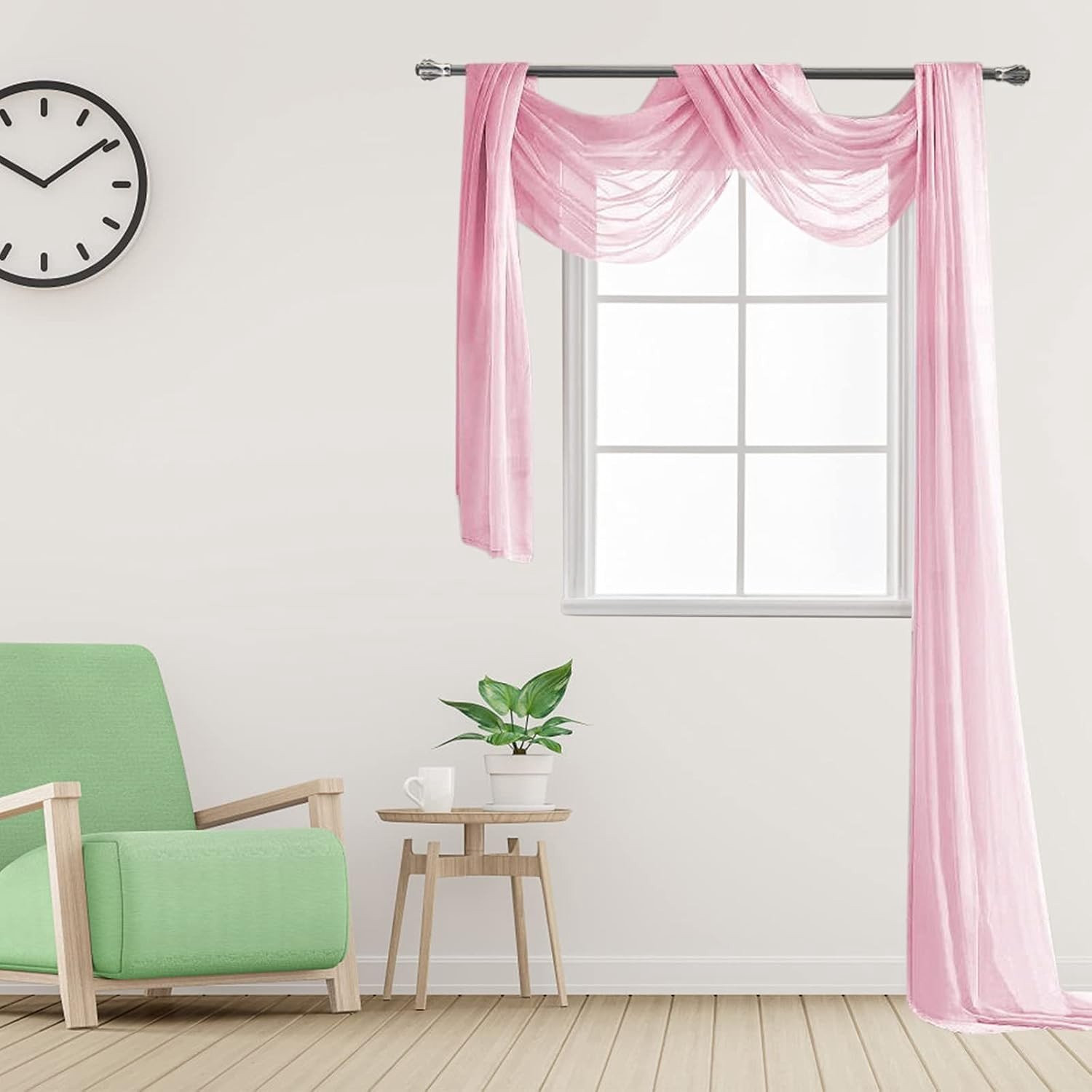 Transparante Chiffon Gordijnen voor Bruiloften en Decoratie, Breedte: 130 cm, Hoogte: 550 cm