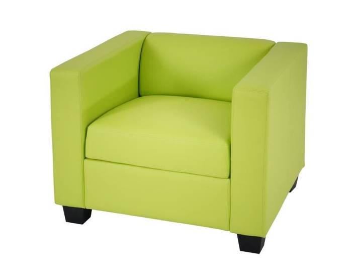 Fauteuil Lounge Lille - Simili-cuir - Vert - Style Contemporain - Garnissage épais