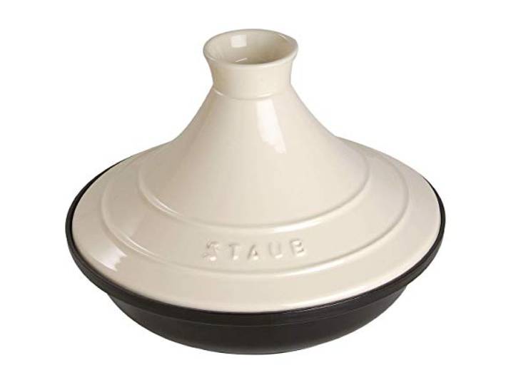 STAUB Plat à Tajine en Fonte\, Couvercle Céramique\, Ø 20 cm\, Crème