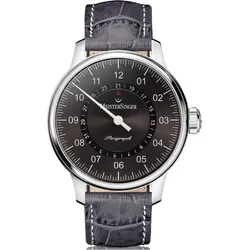 Meistersinger Klassik Plus Perigraph AM1007 - Sonnenschliff anthrazit,grau mit weißer Naht - 43mm