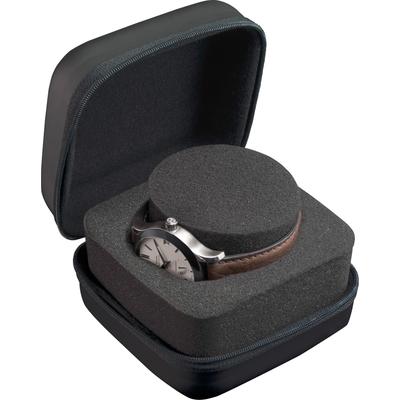 Uhrenetui BOXY "324185", grau (schwarz), AufbewahrungsboxenB:12cm H:7cm T:12cm, Kunststoff, Uhrenaufbewahrung, Reiseetui für Uhren, Ø Uhr max. 55 mm, B:12cm H:7cm T:12cm
