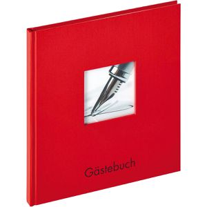 walther-design Gästebuch GB-205-R Fun, rot, 23 x 25 cm, blanko weiß, Hardcover & Ausstanzung, 72 Seiten
