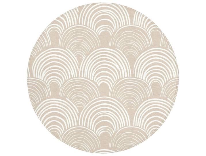 OnlyWow Badematte Wellen - Textur - Beige Badvorleger 70x70 cm, Kaschmir, Füllung: Polyurethan (Pur), Rund, 70x70 cm, Heimtextilien, Badtextilien, Badematten