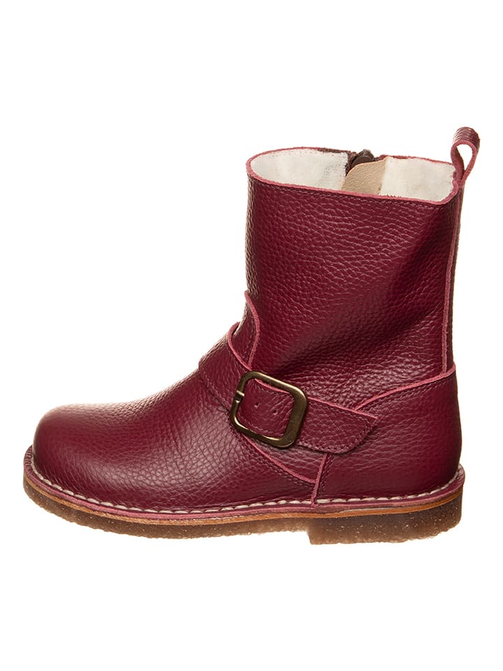 kmins Leder-Winterstiefel in Dunkelrot - 30