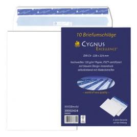 Elepa Briefumschlag CYGNUS EXCELLENCE, DIN lang, weiss,mit Designinnendruck, 100 St, ohne Fenster (DL, 100x) (30002392)
