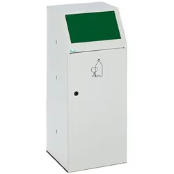PROREGAL Robuster Wertstoffsammler mit Fronttür & Klemmring | HxBxT 105x40x40,5cm | Verzinkter Stahl | Grün | Mülleimer Abfalleimer Müllkorb