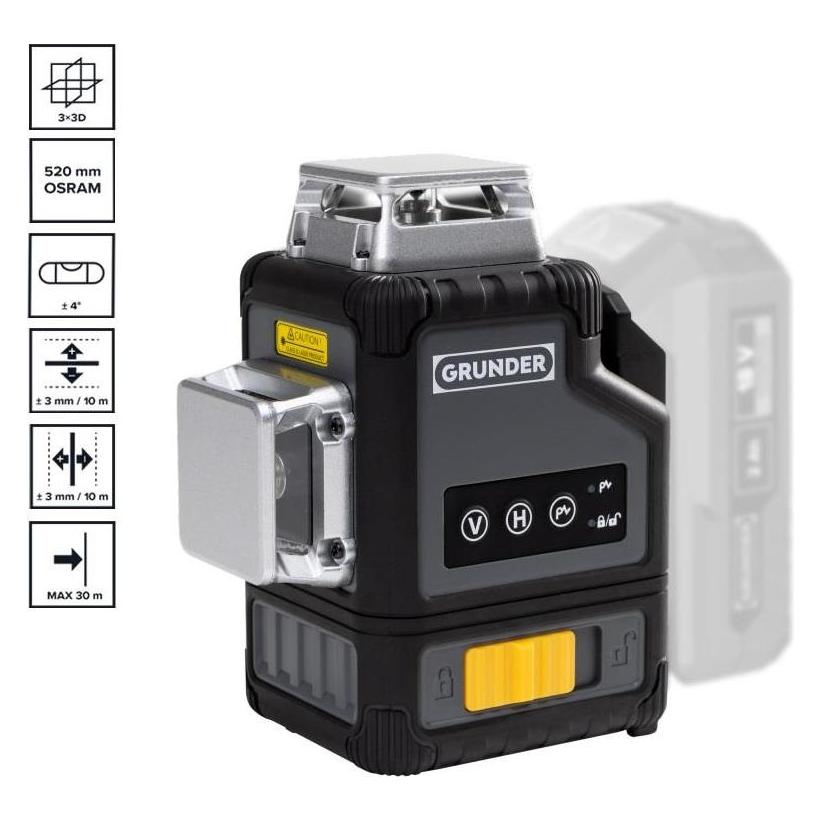 Grunder CORDLESS LASER LEVEL LY-360G 18V GREEN (Kreuzlinienlaser) (LY-360G)