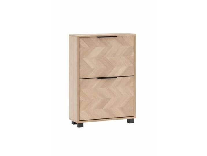 Schildmeyer Schuhschrank Schuhkipper Piazza 160868, Eiche hell Dekor/Fischgräten Dekor, 59,8 x 19,5 x 85,7 cm, platzsparend durch geringe Tiefe