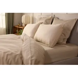 Emma Silken Satin Kopfkissenbezug | Beige | 40x80cm
