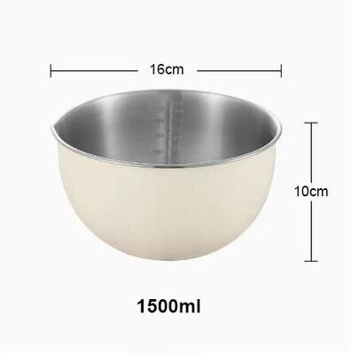 Inspired Living 304 Stainless Steel Mixing Bowls Set With Non Slip Base (1.5L 2.5L 4.5L) For Baking, Salad, And Meal Prep white 1.5l