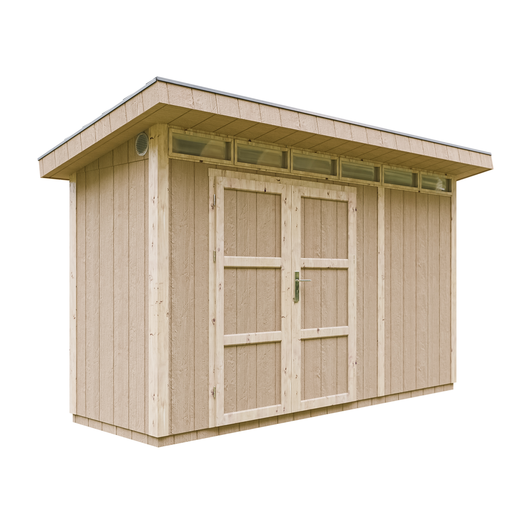 Gartenhaus + Boden + Bitumenfliesen - Geräteschuppen B161xL411xH239 cm - TIMBELA M902A