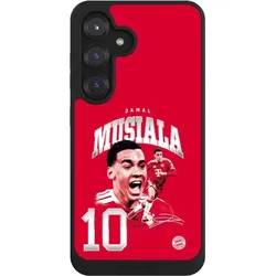Nivocase Handyhülle für Samsung Galaxy S25 Hülle NIVOpure Case Schwarz FC Bayern München FCB Jamal Musiala (Samsung Galaxy S25), Smartphone Hülle, Schwarz