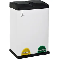 SVITA TC2X20 Kücheneimer Office 40L Trennmülleimer Mülltrennung Stahl Wieß