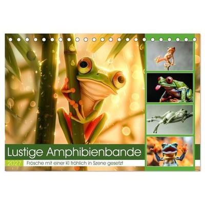 Lustige Amphibienbande (Tischkalender 2027 DIN A5 quer), CALVENDO Monatskalender