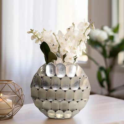Sagebrook Home Modern Metal Textured Oval Vase