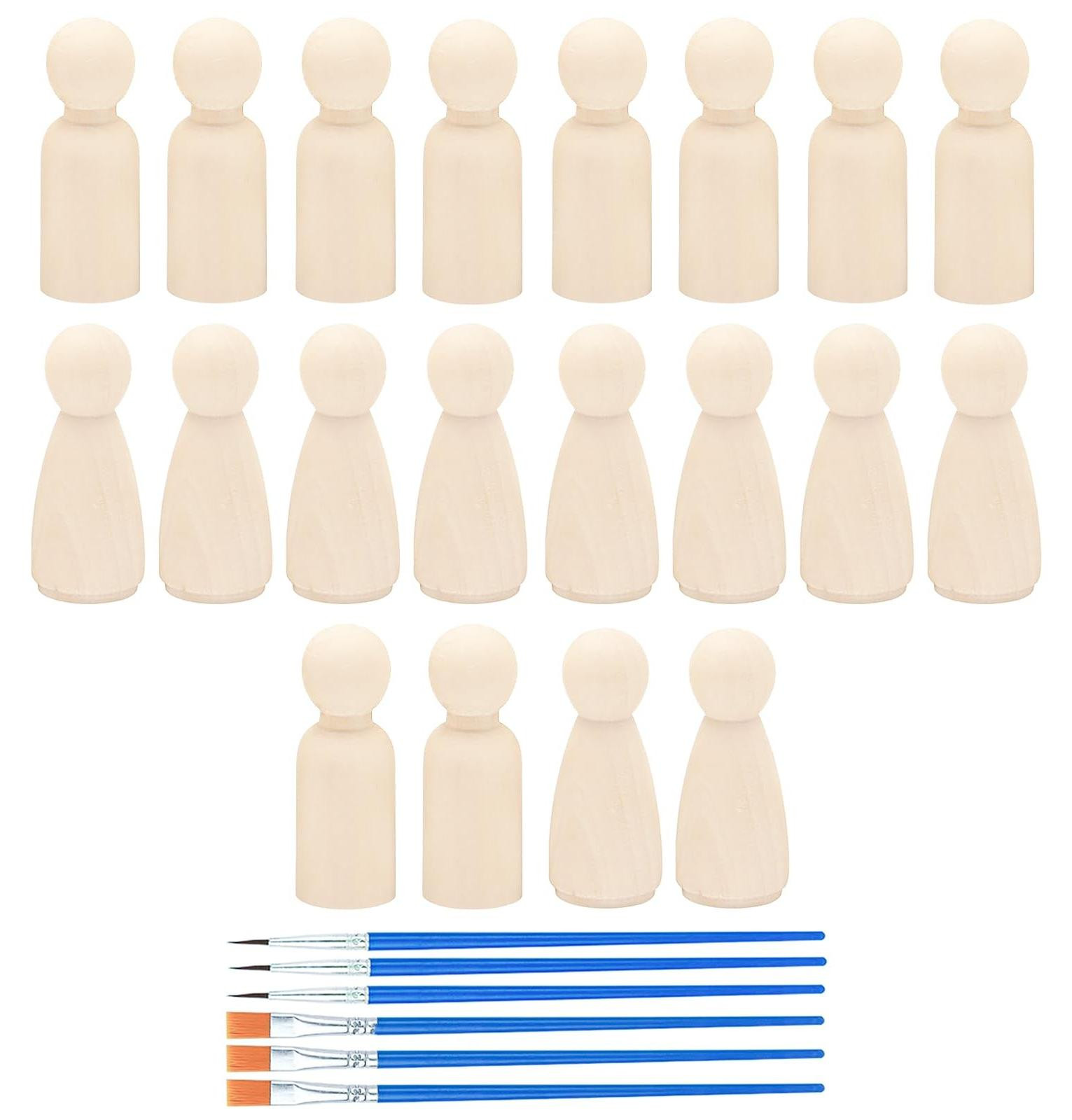 Set van 20 onbehandelde houten figuren voor het schilderen