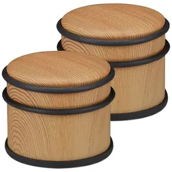 Relaxdays Türstopper Holzoptik im 2er Set Hellbraun,Schwarz