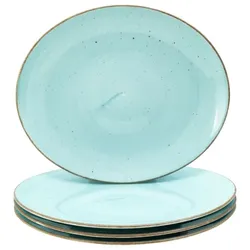 CreaTable Vintage Nature Aqua Steakteller 4-tlg Porzellan