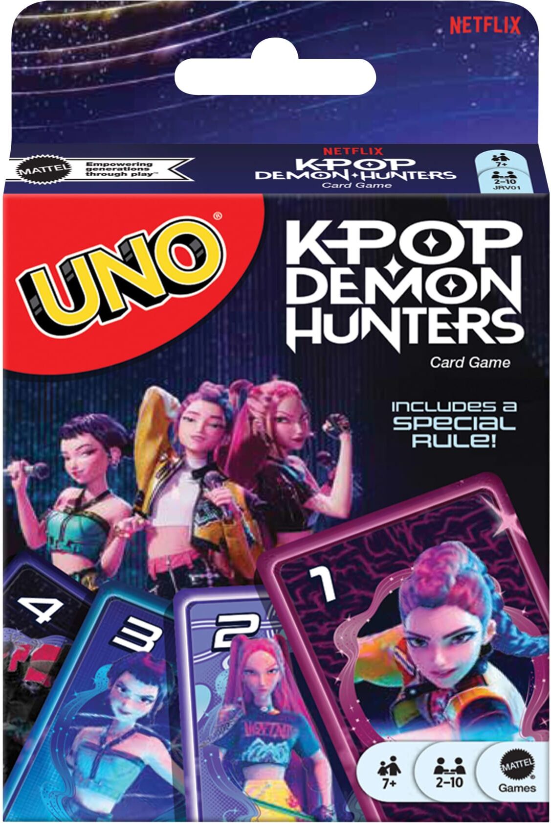 UNO KPop Demon Hunters Card Game, Official Mattel Edition, 112-card deck for 2-10 players, Ages 7+