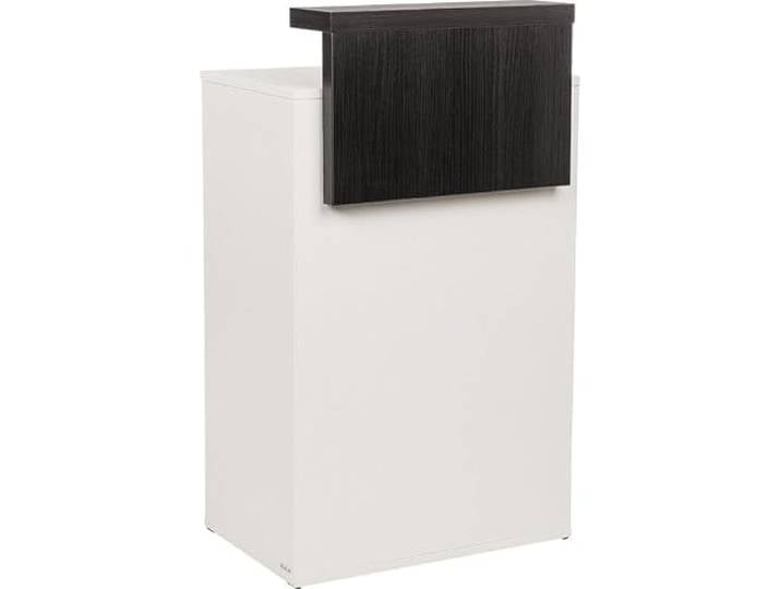 Ayala Rezeption Tina Empfangstheke Friseursalon, Weiß, Kosmetikstudio 4 offene Ablagen, Arbeitsplatte, Arbeitshöhe 105 cm, 45 × 60 × 105 cm, skandinavisch inspiriert