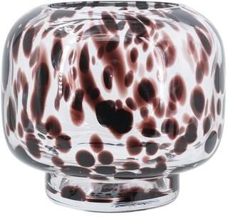 Kodotan sofa "D6.3x5.7"" Clear Glass Accent Vase with Artistic Amber Spots"