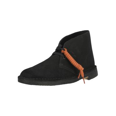 Schnürschuh CLARKS "Desert Boot", Herren, Gr. 41,5, schwarz, Leder, Schuhe Schnürschuh, mit mehrlagigem OrthoLite-Fußbett