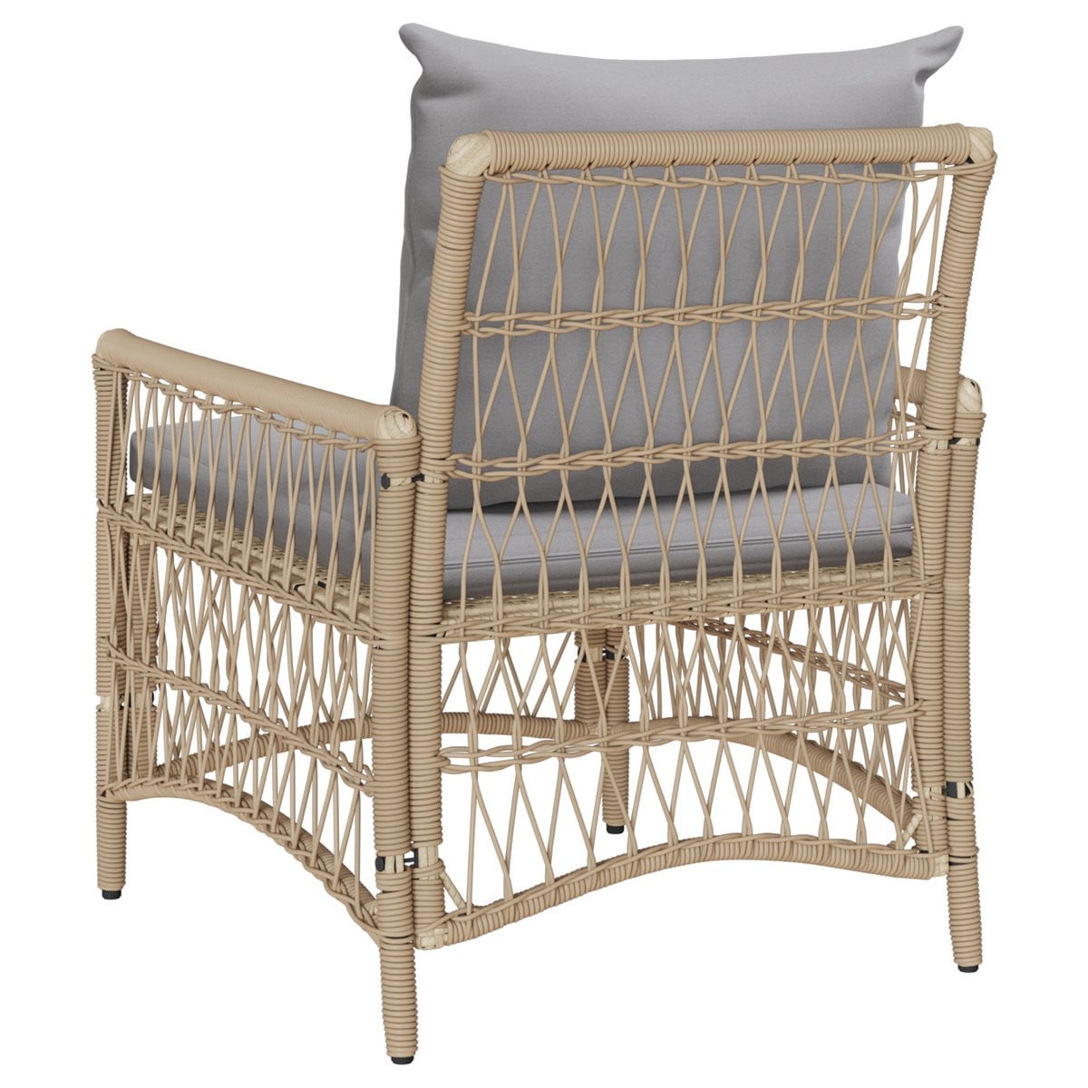 vidaXL Tuinstoel met armleuningen - Beige - Polyrattan