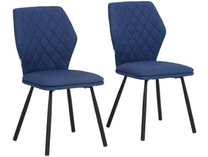 Jessica Esszimmerstühle 2er Set aus Stoff in dunkelblau