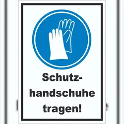 HB-Druck Schutzhandschuhe tragen Aufkleber A9 (37x52mm)