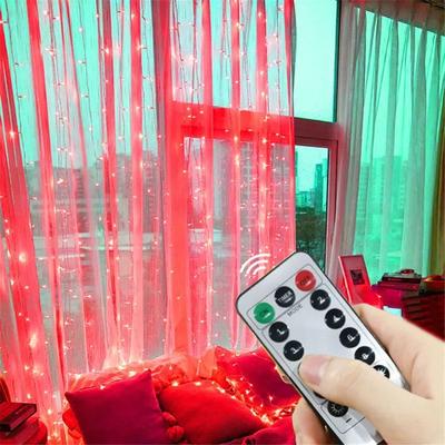 Uplift Picks 3M 6M USB LED Curtain Fairy Lights With Remote 8 Modes red 3mx1m 100 Led