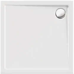 Quadrat-Brausewanne Modern Select aus Acryl, bodengleiche Duschwanne in Weiß, 80 x 80 x 2,5 cm