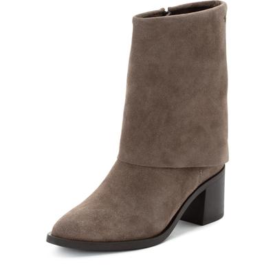Stiefelette TAMARIS, Damen, Gr. 36, Textil, beige (taupe), Veloursleder, unifarben, Schuhe Stiefelette, Blockabsatz, Westernboots mit TOUCH-IT Ausstattung