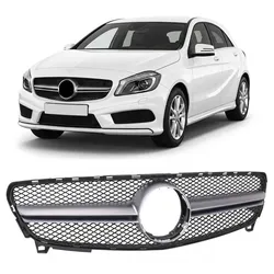 Kühlergrill Silber passend für Mercedes-Benz A-Klasse W176 Facelift 2015-2018