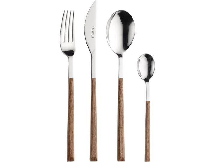 PINTINOX Besteck-Set Sushi (24-tlg), 6 Personen, Edelstahl 18/0, mit Kunststoffgriff in Holz-Optik