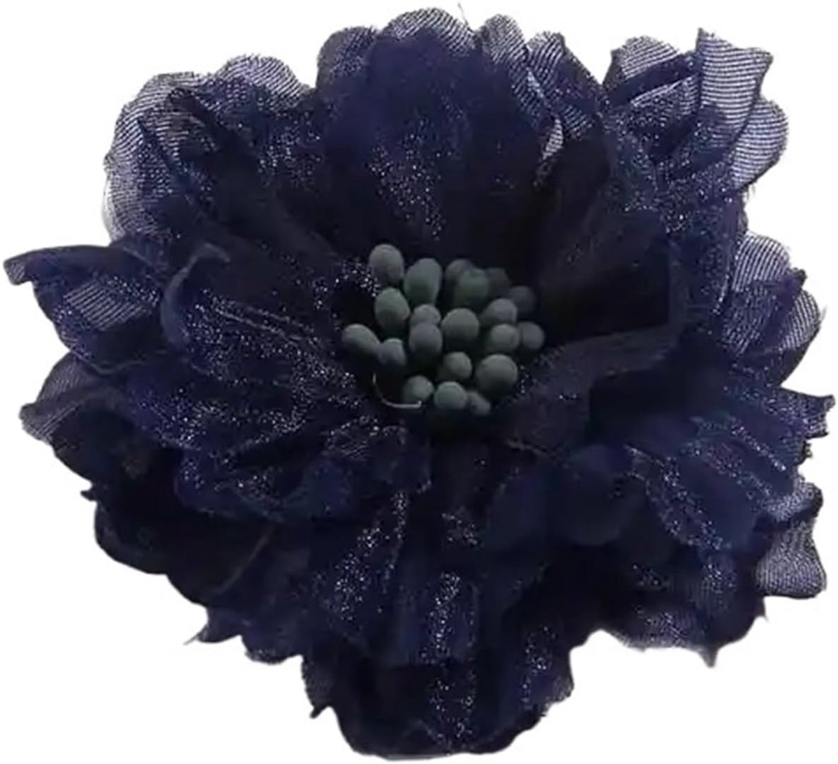 Set van 10 blauwe Chiffon Bloemen voor decoratie en knutselen, 5 cm