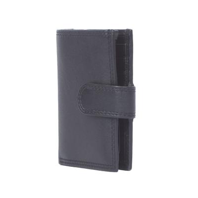 Mini Geldbörse MARGELISCH "noonyu leather-POPUP-01", Herren, schwarz, Leder, Kleinlederwaren, aus LWG zertifiziertem Leder