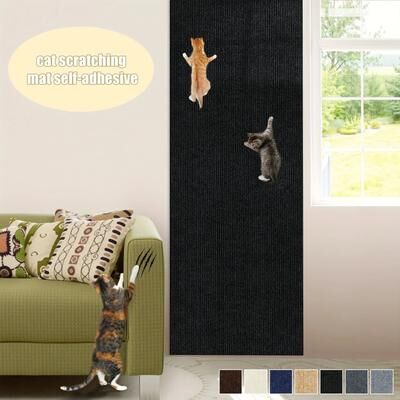 Inspired Living Trim to Fit Self Adhesive Cat Scratching Mat Furniture Protector & Climbing Carpet black 40x200cm
