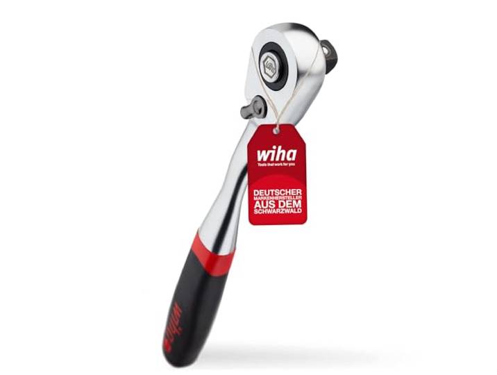 Wiha WERKZEUGE GMBH Carraca reversible 3/8\ con botón y cierre de bola