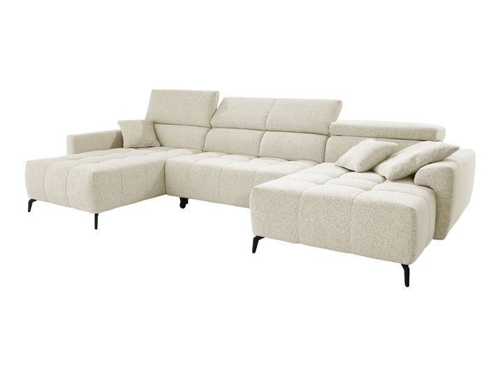 Wohnlandschaft beige elektrisch ausfahrbar 358 cm - ULTIMA