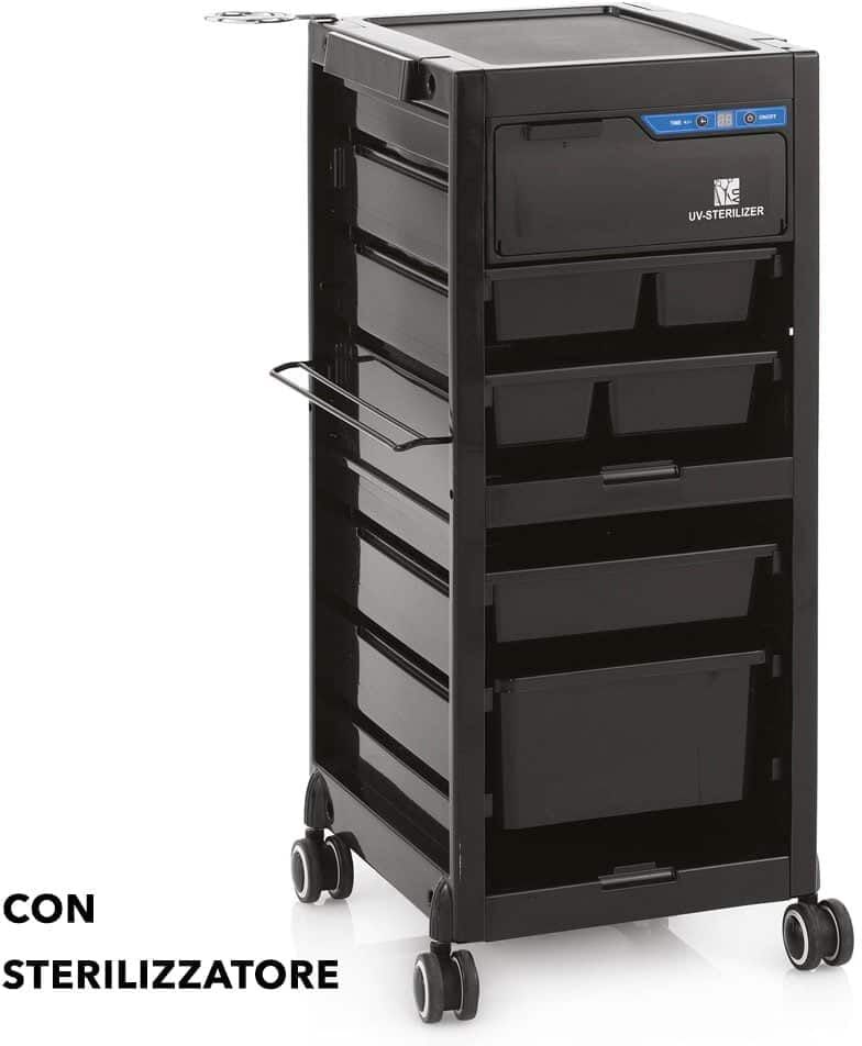 Xanitalia Carrello Parrucchiere con Sterilizzatore UV-C 5 Cassetti New York UV Pro