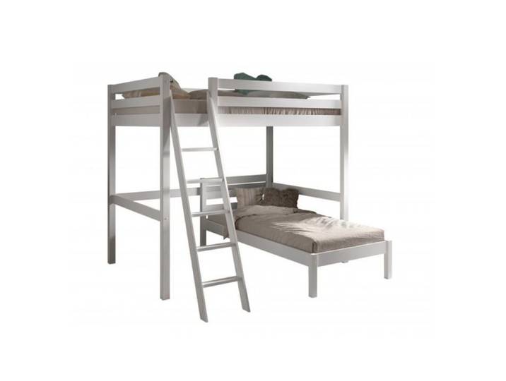 PINO blanc mezzanine 140x200 + lit simple