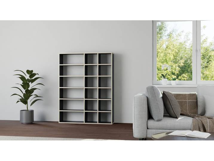 Meuble de rangement en contreplaqué sur mesure - bibliotheque Mélaminé premium Noir Bord contre­plaqué
