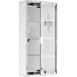 MEDIZINSCHRANK Arzneischrank Erste Hilfe mit Schloss Edelstahl 30 x 12 x 60 cm