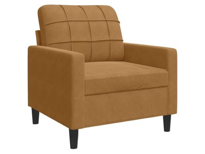 KKgypkn Sessel Braun 60 cm Samt Metallgestell, dick gepolstert, Armlehnen, Rückenkissen, modernes Design