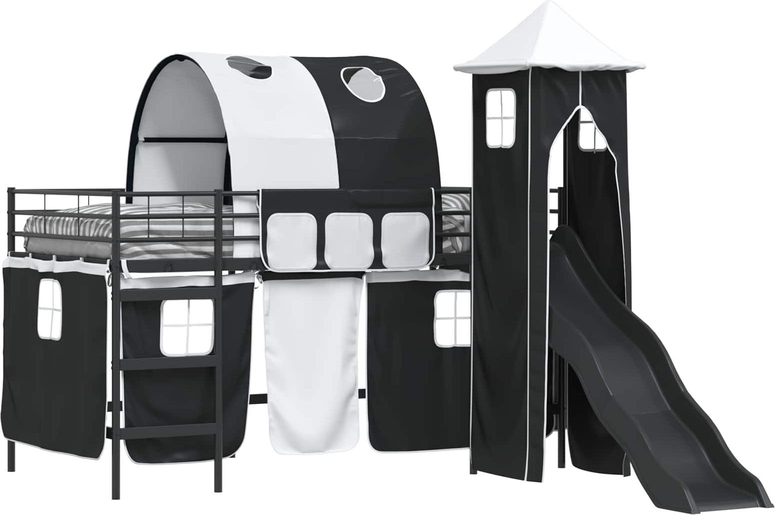 Kinderloftbett Schwarz 107 x 200 cm Metall