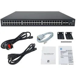LevelOne PoE+Switch 48xGE PoE/4x10GSFP 400W 19" Managed L3